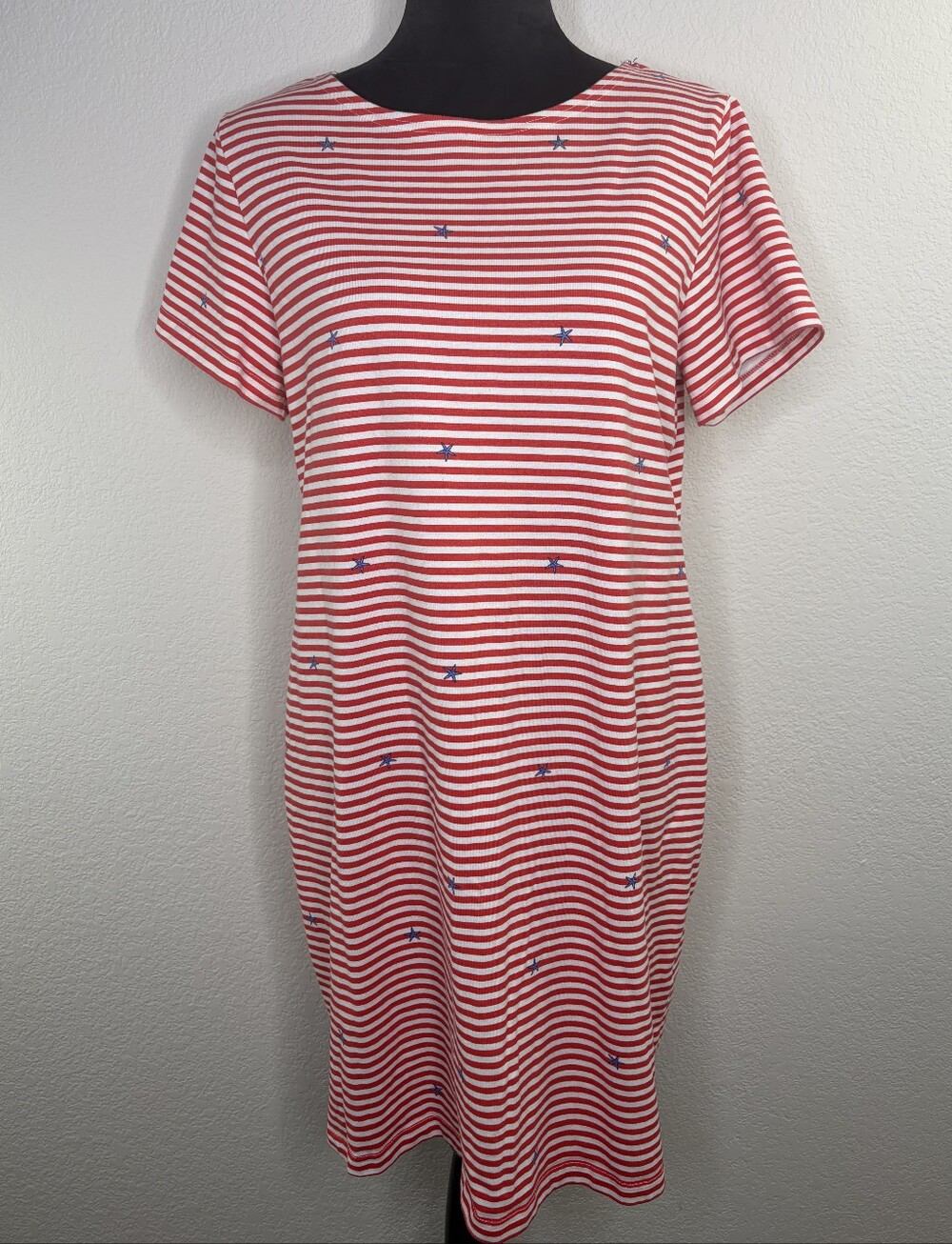 Joules Riviera Stars Stripes Sheath Mini Tshirt Dress 12
